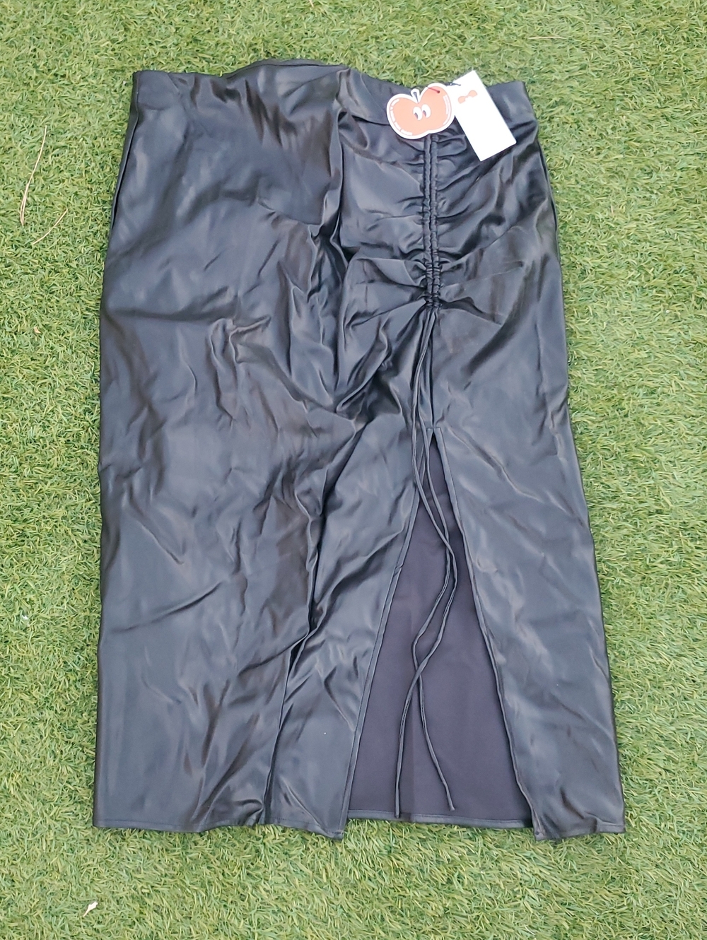 NWT black ruched midi/maxi skirt 0XL